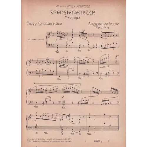 Spensieratezza - Mazurka  (Edição Antiga)