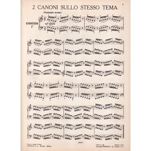 Esercizi Per Lo Studio Del Piano  (Edição Antiga)