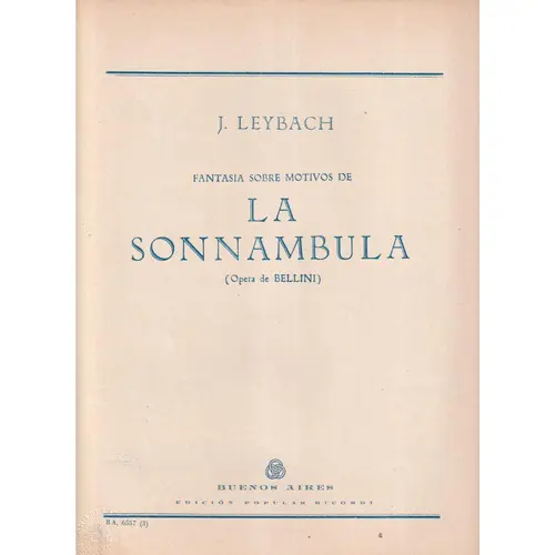 Fantasia Sobre Motivos De Sonnambula  (Edição Antiga)