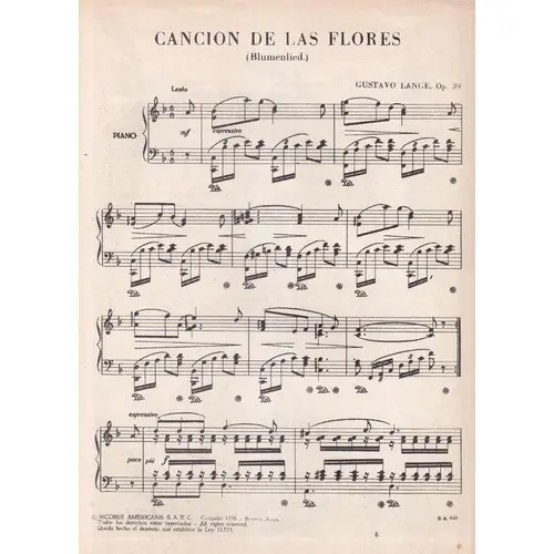 Cancion De Las Flores - Op. 39  (Blumenlied)