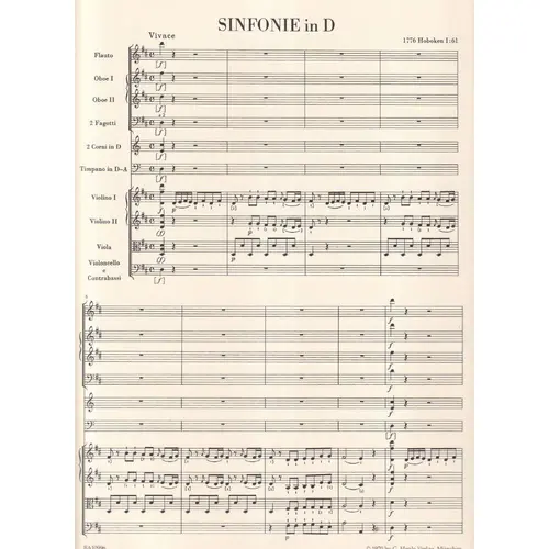 Symphony in D major Hob. I:61 - Score