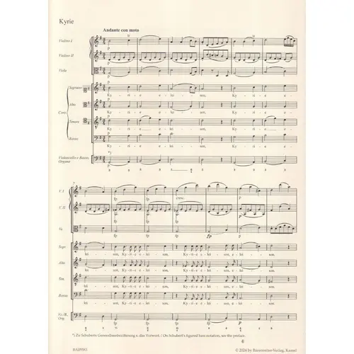 Mass in G major D 167 - Score