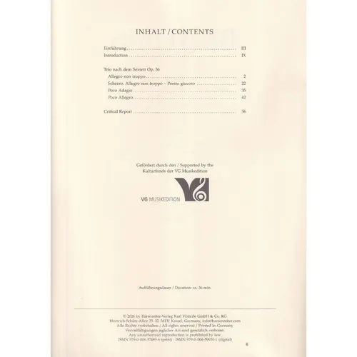 Trio for Violin, Violoncello and Piano