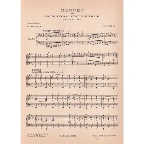 Menuet Du Bourgeois Gentilhomme