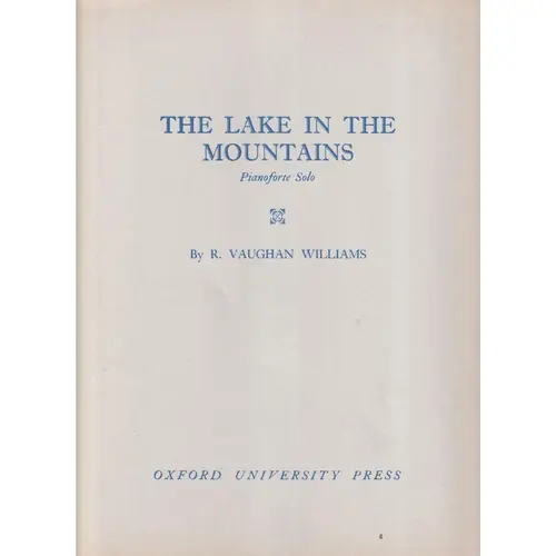 The Lake in the Mountains for Piano Solo