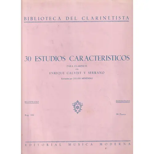 30 Estudios Caracteristicos para clarinete