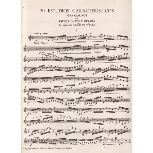 30 Estudios Caracteristicos para clarinete