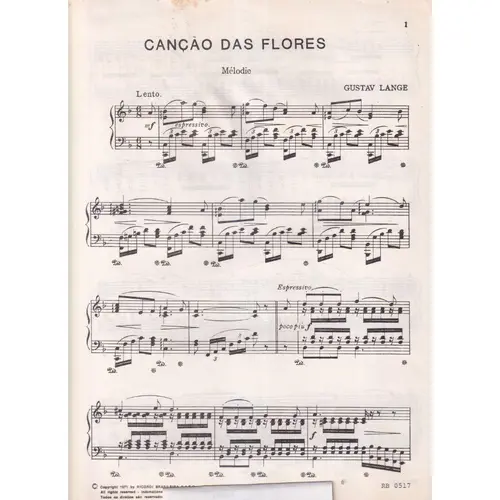 Canção Das Flores - Melodia Op.34