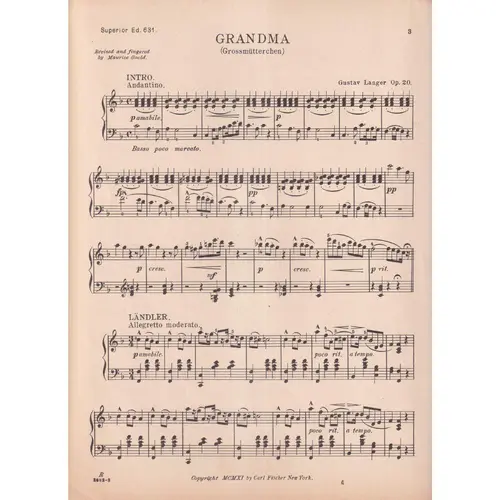 Grandma (Grossmutterchen) - Op.20  (Edição Antiga)