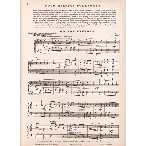 4 Russian Folk Songs  (Edição Antiga)