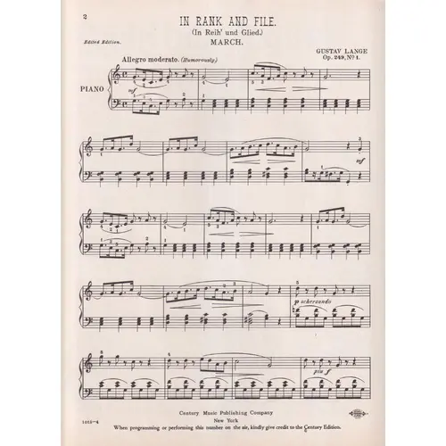 In Rank And File - Op.249 N.1  (Edição Antiga)
