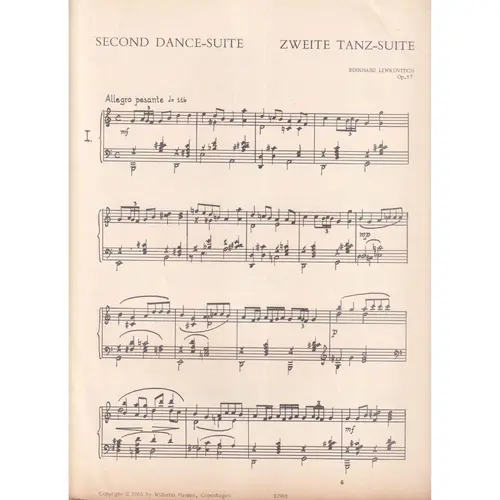 Second Dance Suite - Op.17  (Edição Antiga)