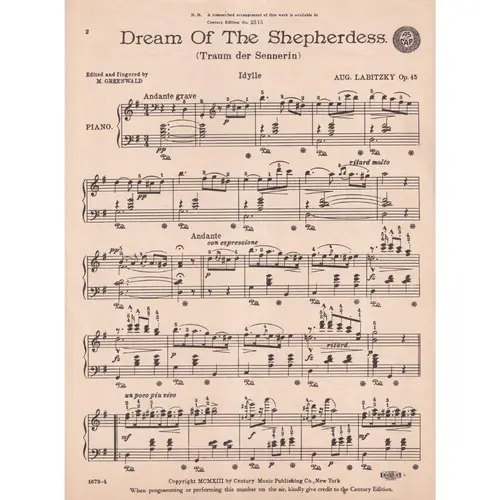 Dream Of The Shepherdess - Op.45  (Edição Antiga)