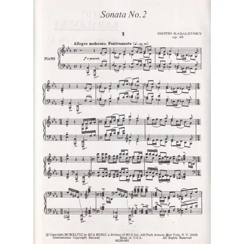 Sonata N.2 Op.45 para piano
