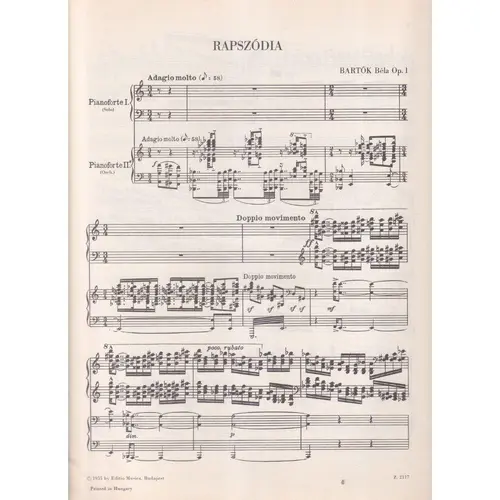 Rhapsodie pour le piano et l'orchestre (2 pianos) - op.1