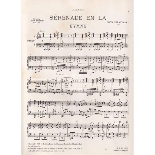 Serenade en la pour piano