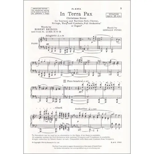 In terra pax, Op. 39 - vocal score