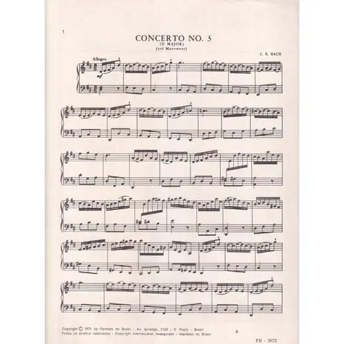 Concerto N.3 in D major - 3 Movimento
