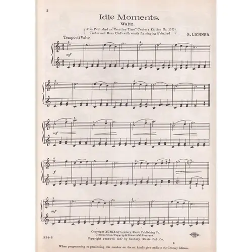 Idle Moments - Waltz  (Edição Antiga)