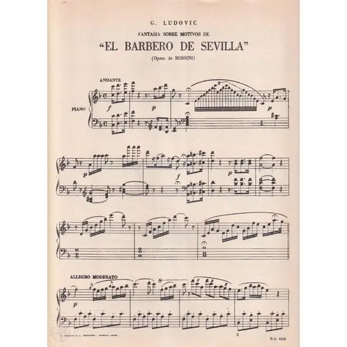 Fantasia Sobre Motivos De Barbero De Sevilla (Ed.