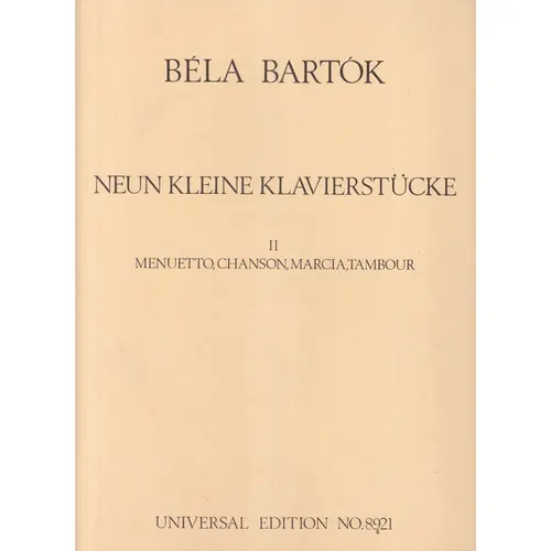 Neun Kleine Klavierstucke vol.II para piano