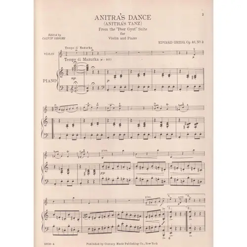 Anitra's Dance from Per Gynt for violin; OP.46 N.3