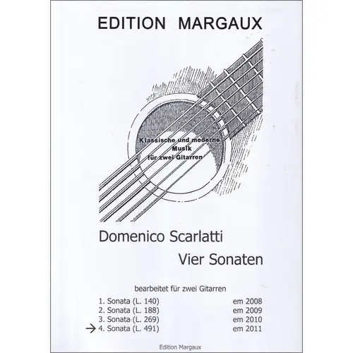 Vier Sonaten n.4 - Sonata A-Dur, L. 491 für 2 Gitarren