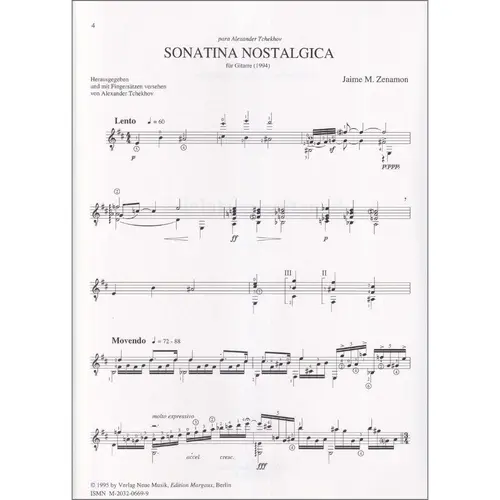 Sonatina nostalgica fur Gitarre