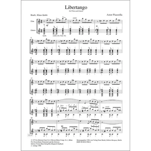 Libertango fur Flote und Gitarre