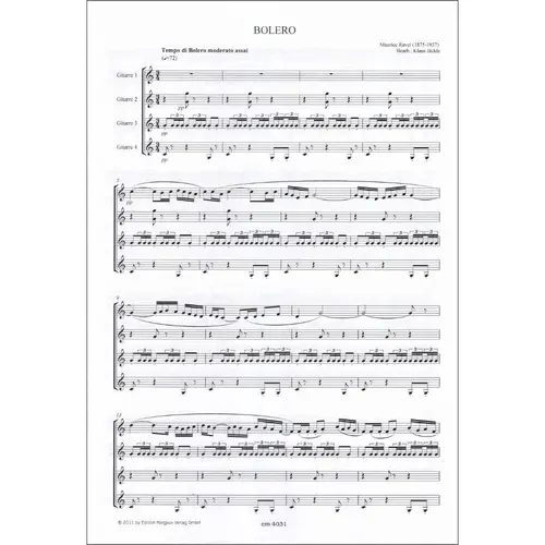 Bolero für vier Gitarren