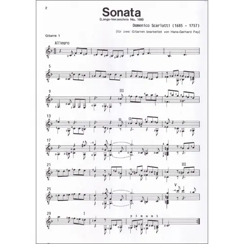 Vier Sonaten n.2 - Sonata F-Dur für 2 Gitarren L.188