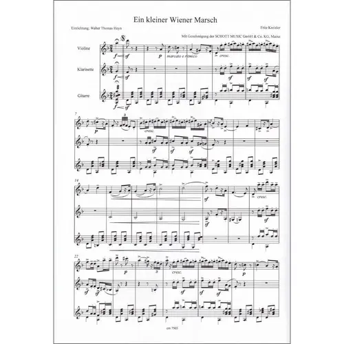 Ein kleiner Wiener Marsch - Version für Violine, Klarinette und Gitarre