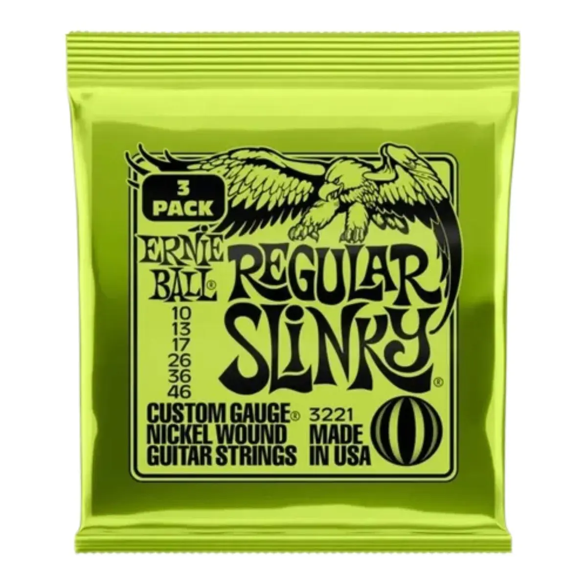 Encordoamento para guitarra 010-046 Ernie Ball 3221 Regular Slinky (3 SETS)