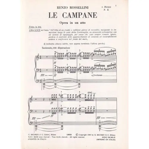 Le campane - canto e pianoforte