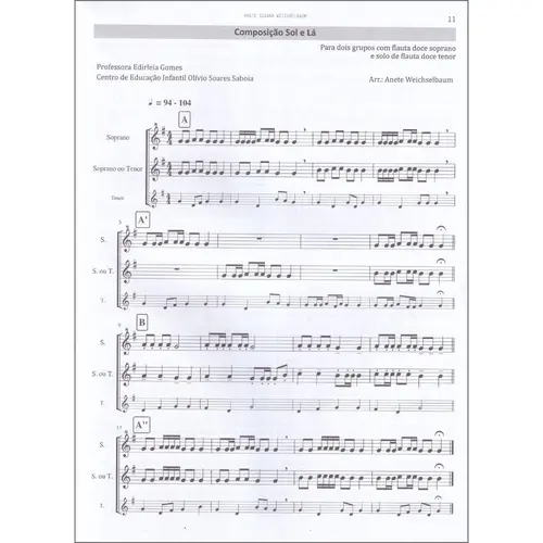 Arranjos, composições e transcrições