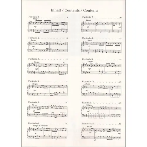 12 kleine Fantasien para piano