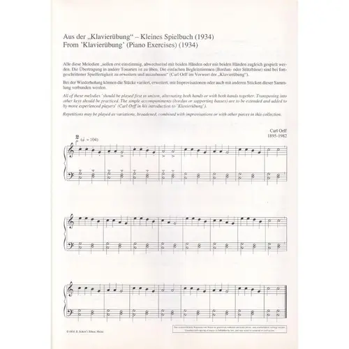 Orff Piano Book