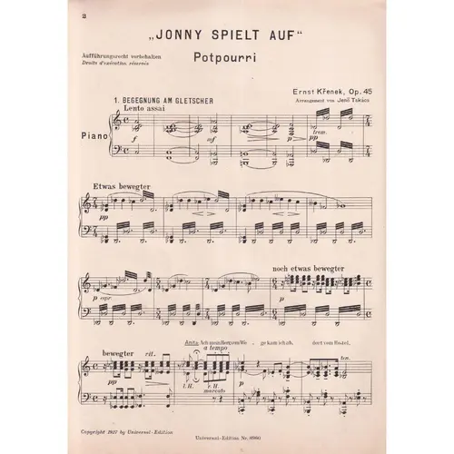 Jonny Spielt Auf - Op.45