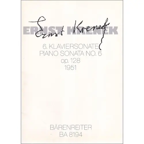 6.Klaviersonate -Op.128 (1951)