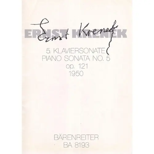 5.Klaviersonate -Op.121 (1950)