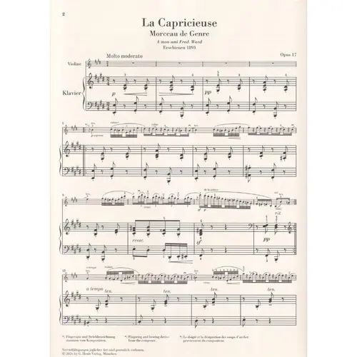 La Capricieuse op. 17 for Violin and Piano
