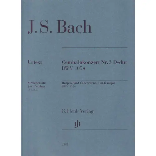 Harpsichord Concerto no. 3 D major BWV 1054 - set of strings
