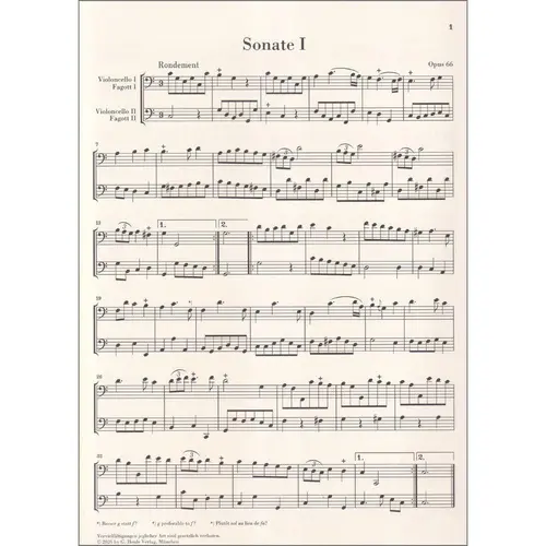 Little Sonatas and Chaconne op. 66 for two Violoncellos (Bassoons)