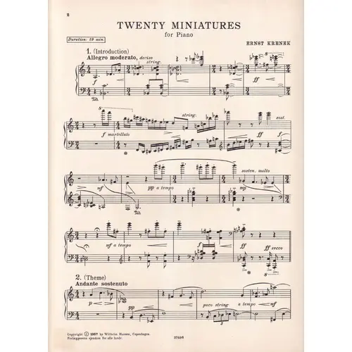 20 Miniatures para piano