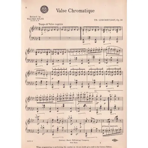 Valse Chromatique - Op.22  (Edição Antiga)