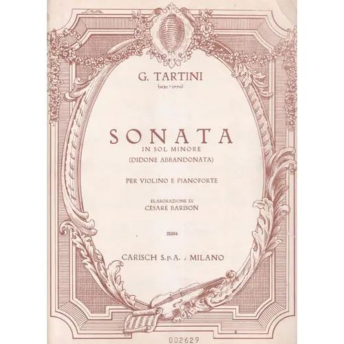 Sonata In Sol Min. Per Violino