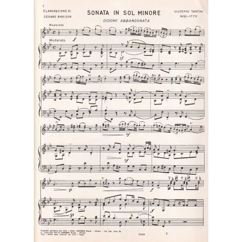 Sonata In Sol Min. Per Violino
