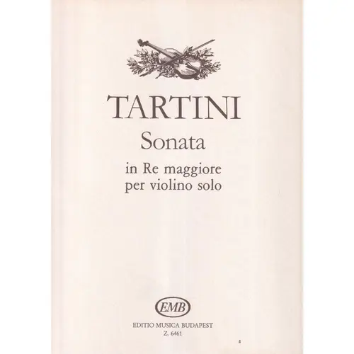Sonata In Re Maggiore Per Violino Solo