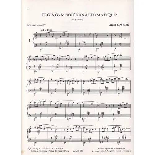 Trois Gymnopedies Automatiques