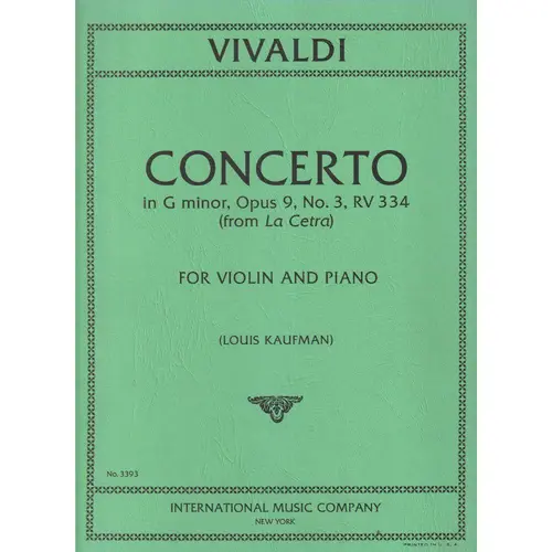 Concerto in G Minor Op.9 N.3 RV 334